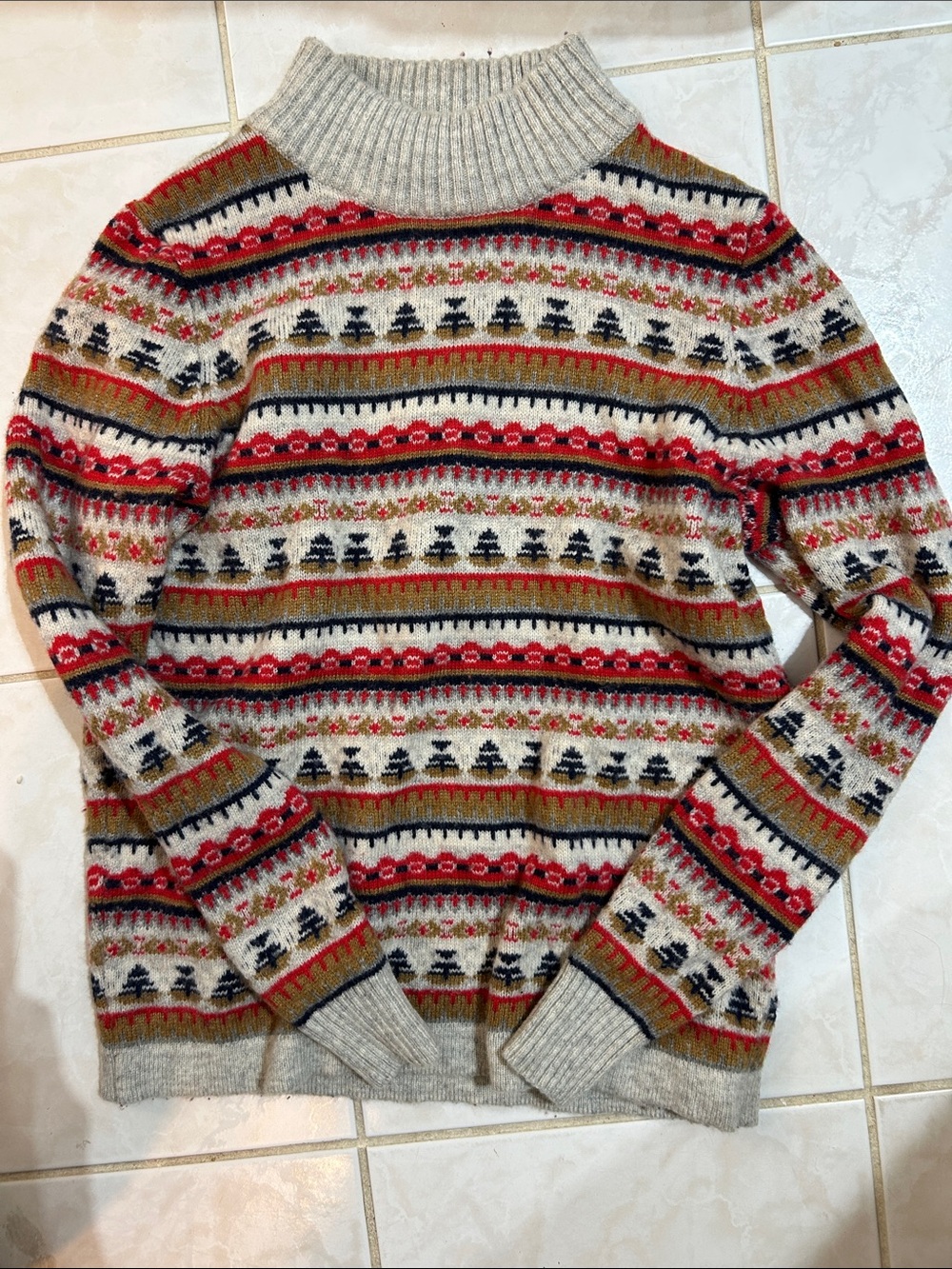Ladies Fair Isle Wool-Blend Turtleneck Sweater - J Crew